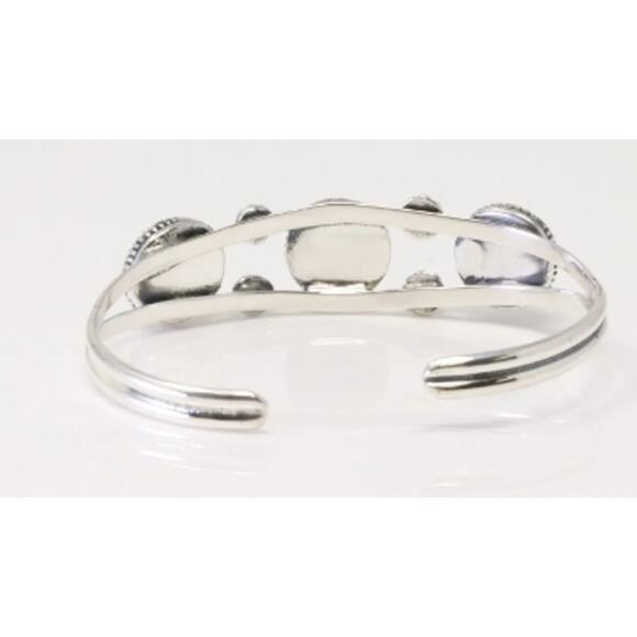 Native America Navajo Sterling Silver Turquoise Bracelet Cuff By Dorothy Lee - Picture 2 of 4